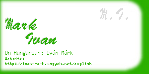 mark ivan business card